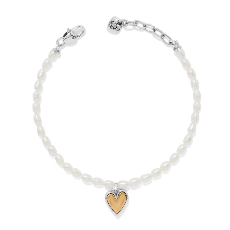 Cascade Embrace Pearl Heart Bracelet sold by Brighton