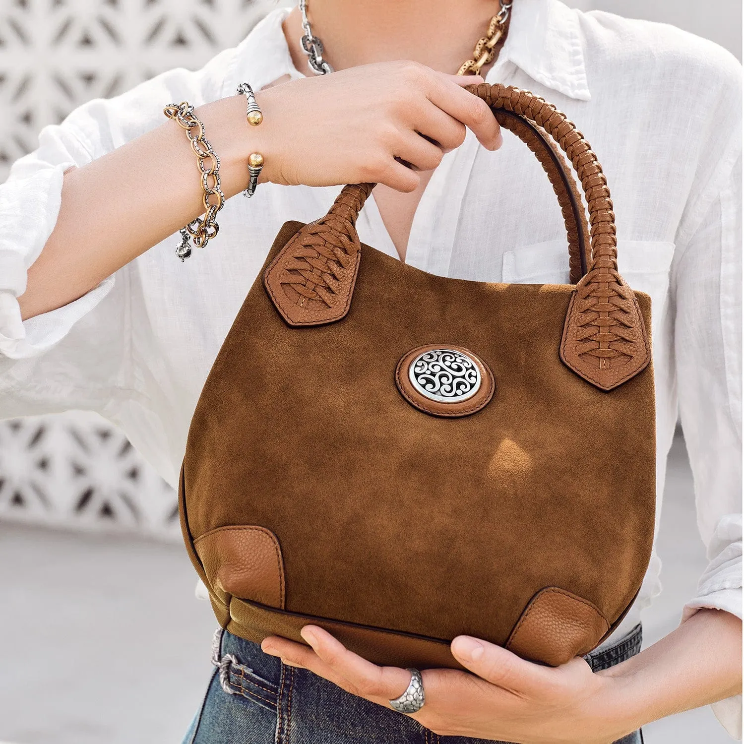 Reina Suede Medium Tote sold by Brighton product image thumbnail 4