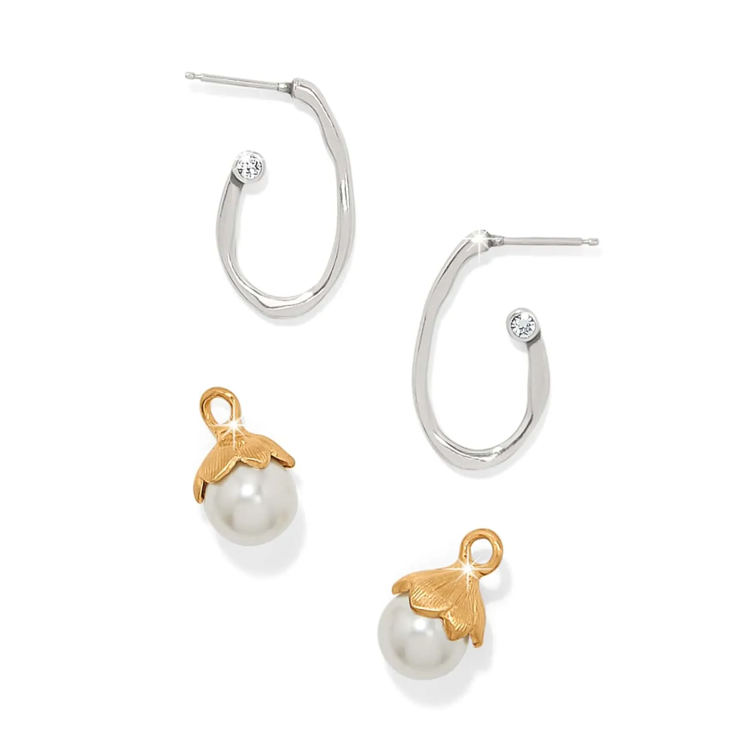 Everbloom Pearl Hoop Earrings sold by Brighton product image thumbnail 2