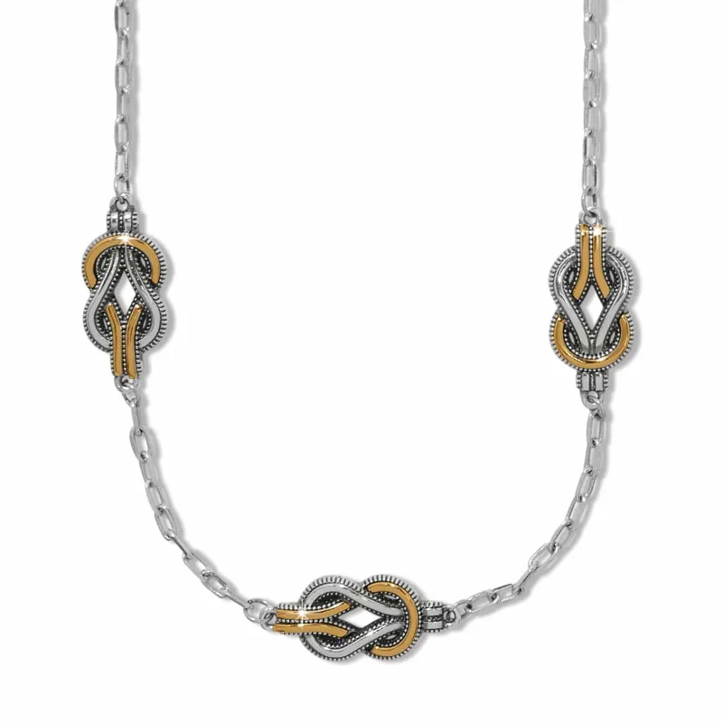 Interlok Harmony Two Tone Trio Necklace sold by Brighton