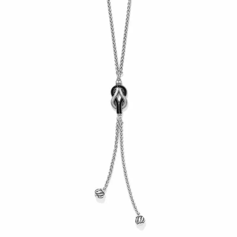 Interlok Harmony Black Lariat Necklace sold by Brighton