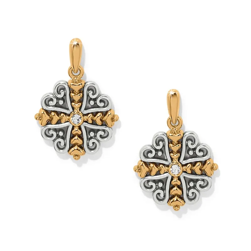 Alcazar Heart Two Tone Post Drop Earrings sold by Brighton