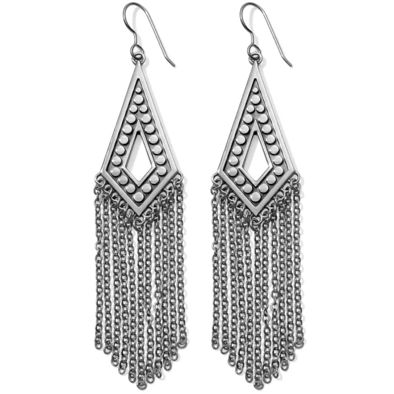 Pebble Disc Fringe French Wire Earrings made by Brighton