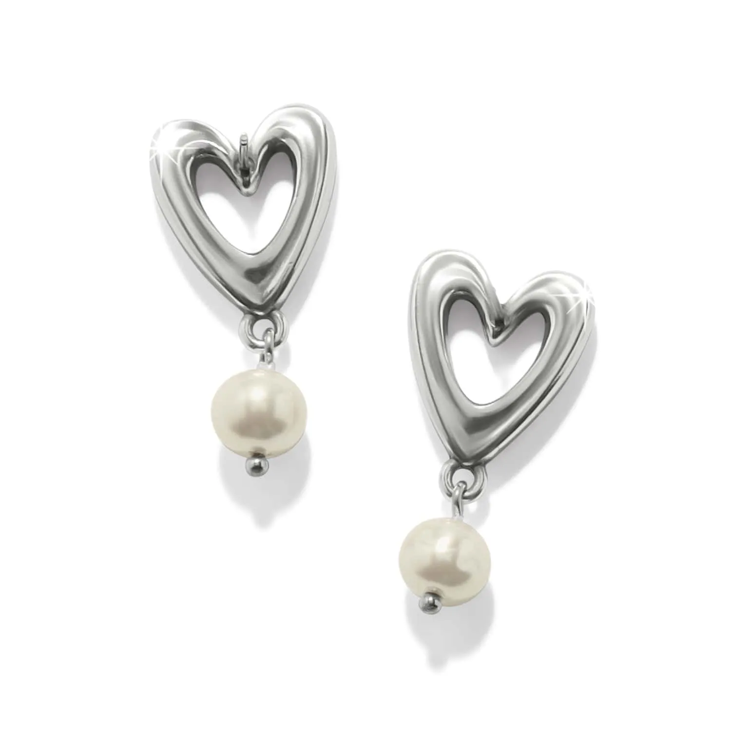 Cascade Open Heart Pearl Post Drop Earrings sold by Brighton product image thumbnail 2