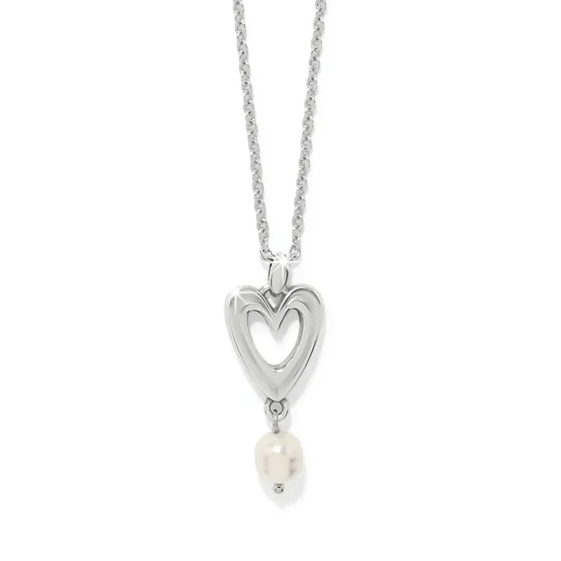 Cascade Open Heart Pearl Petite Necklace sold by Brighton