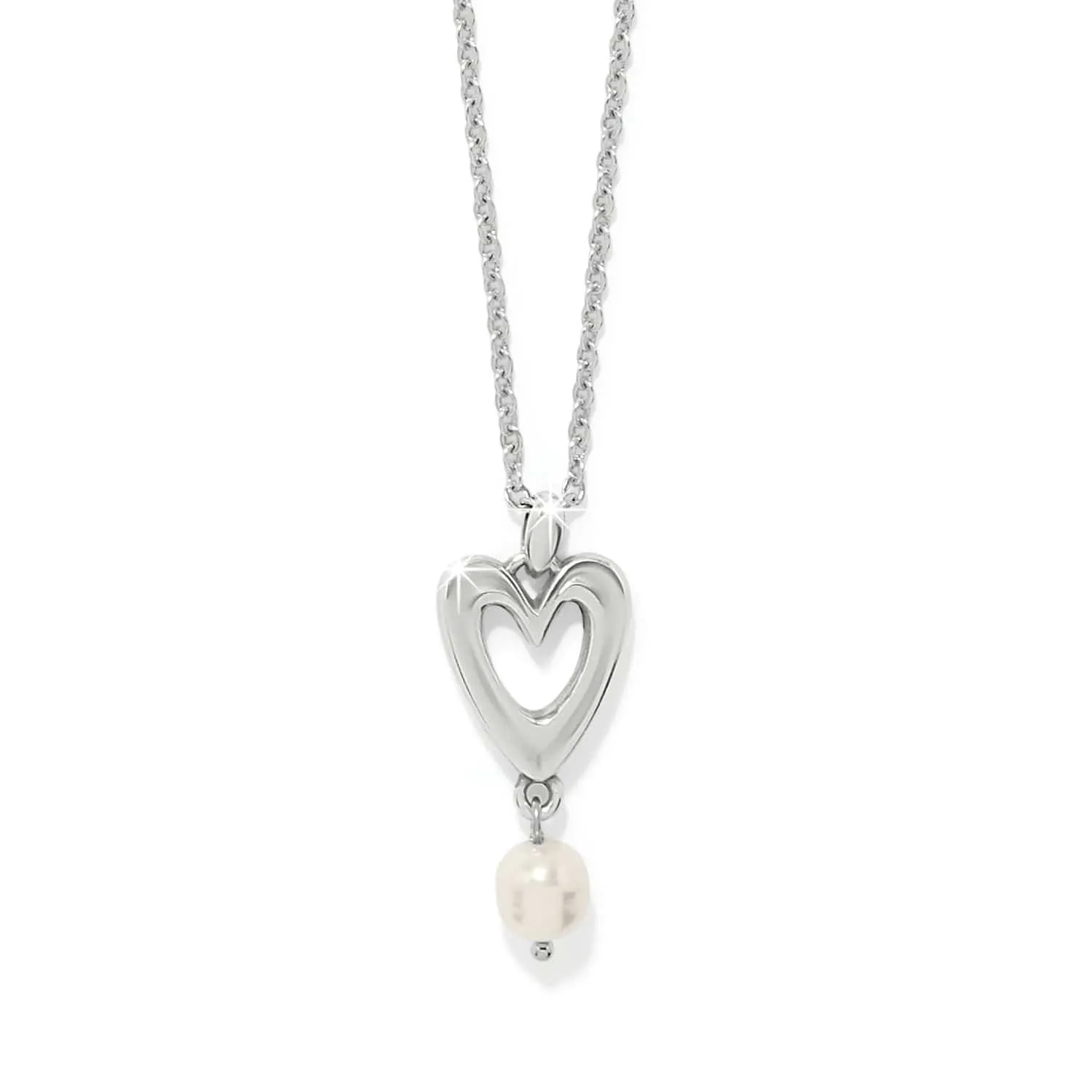 Cascade Open Heart Pearl Petite Necklace sold by Brighton
