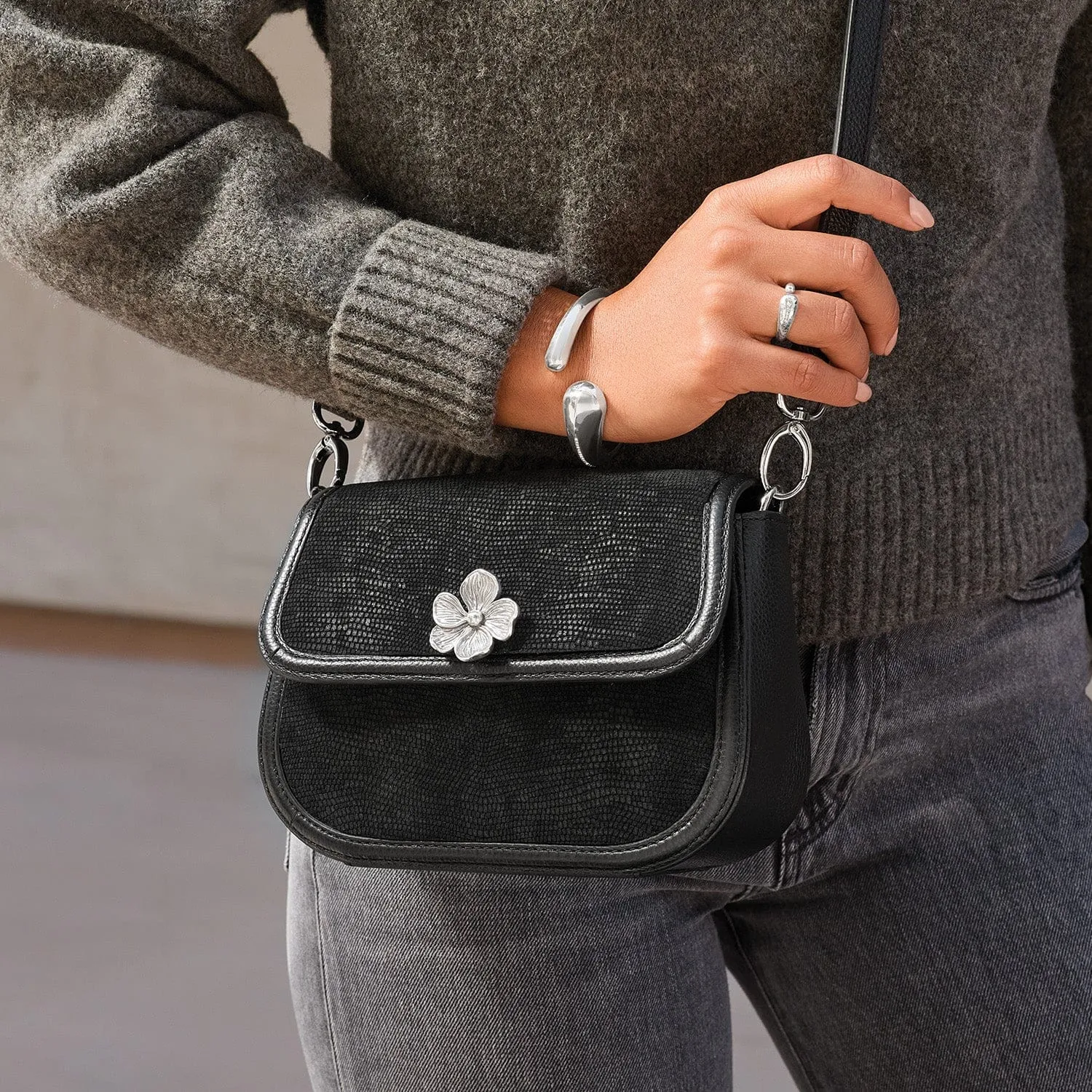 Everbloom Noir Arlo Flap Cross Body Bag sold by Brighton product image thumbnail 4