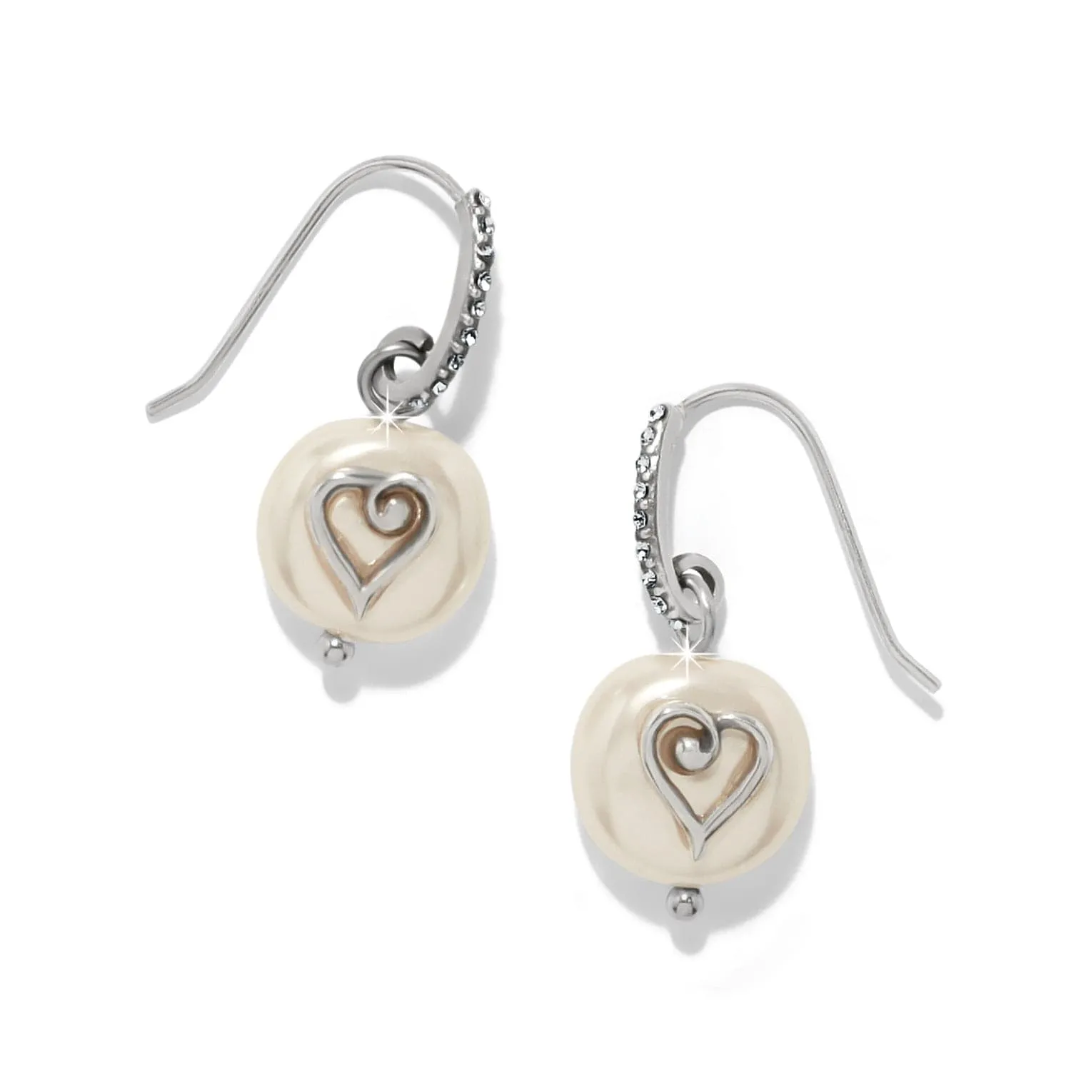 One Heart Pearl French Wire Earrings sold by Brighton