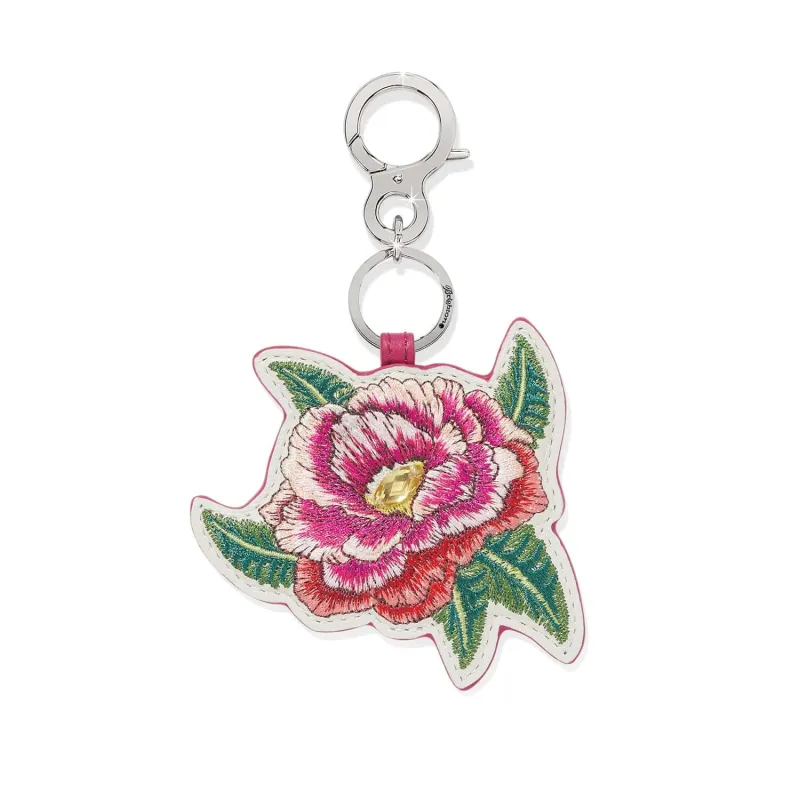 Rose Petal Embroidered Handbag Fob made by Brighton