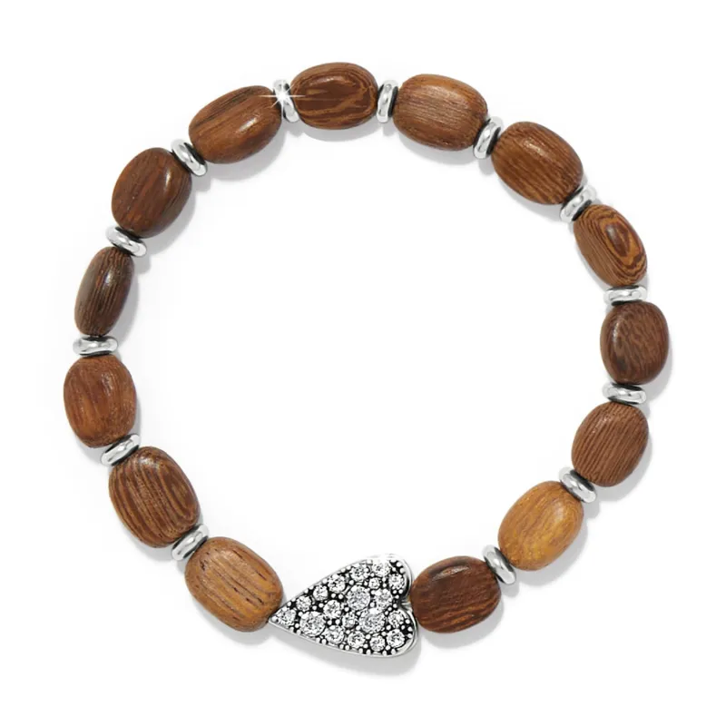 Love Messages B Love Wood Stretch Bracelet made by Brighton