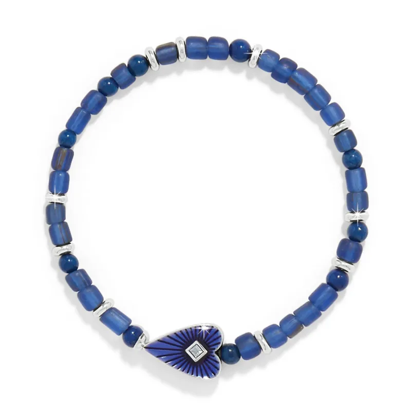 Love Messages B You Blue Stretch Bracelet made by Brighton