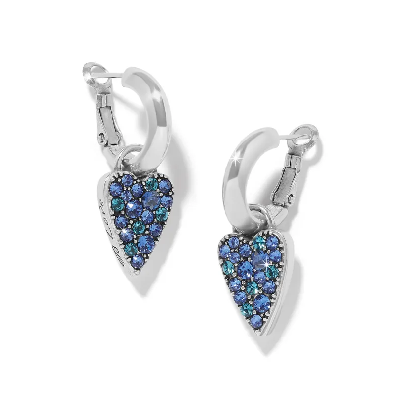 Love Messages B Love Blue Reversible Hoop Earrings made by Brighton