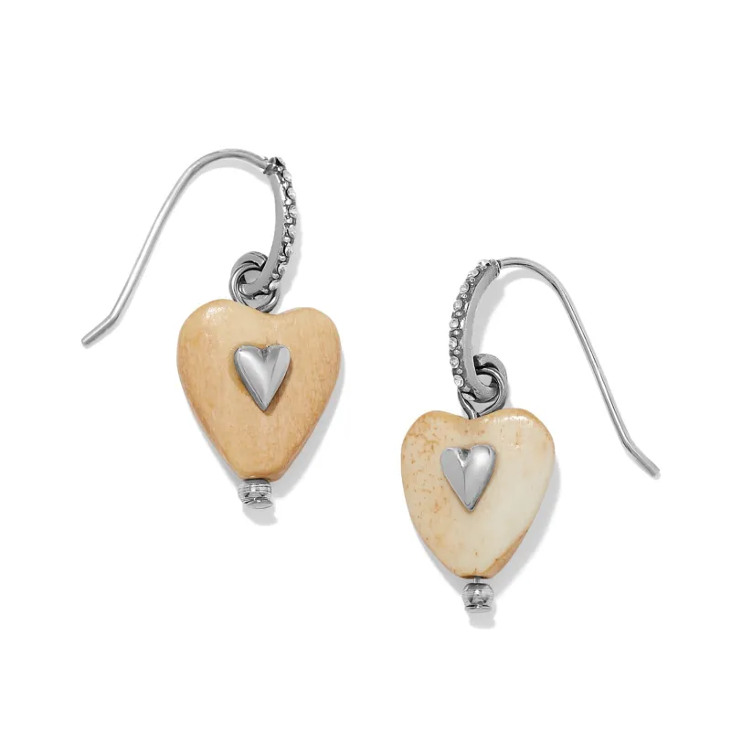 Love Messages I Am Grateful Wood French Wire Earrings made by Brighton