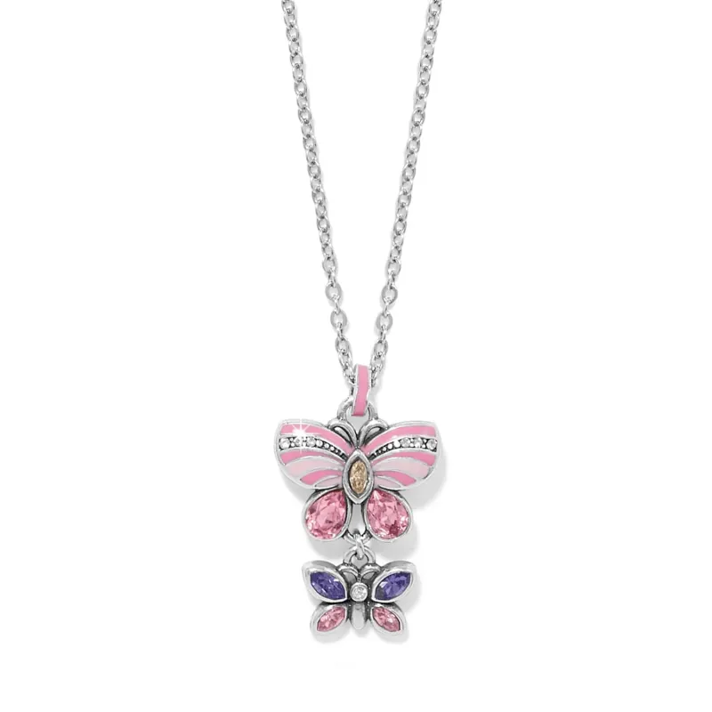 La Tulipe Butterfly Pink Duo Neckalce made by Brighton