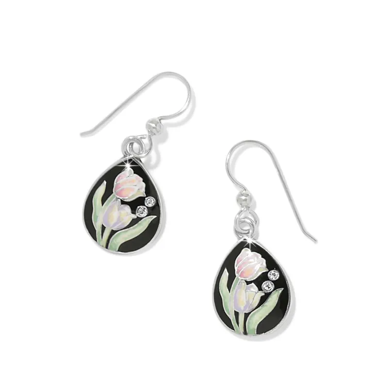 La Tulipe Noir French Wire Earrings made by Brighton