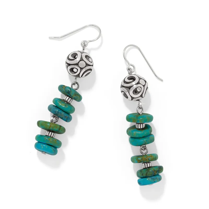 Contempo Sonora Verde Blue French Wire Earrings made by Brighton