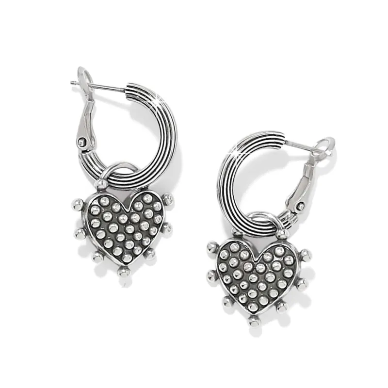 Pebble Sweet Hearts Reversible Charm Hoop Earrings made by Brighton