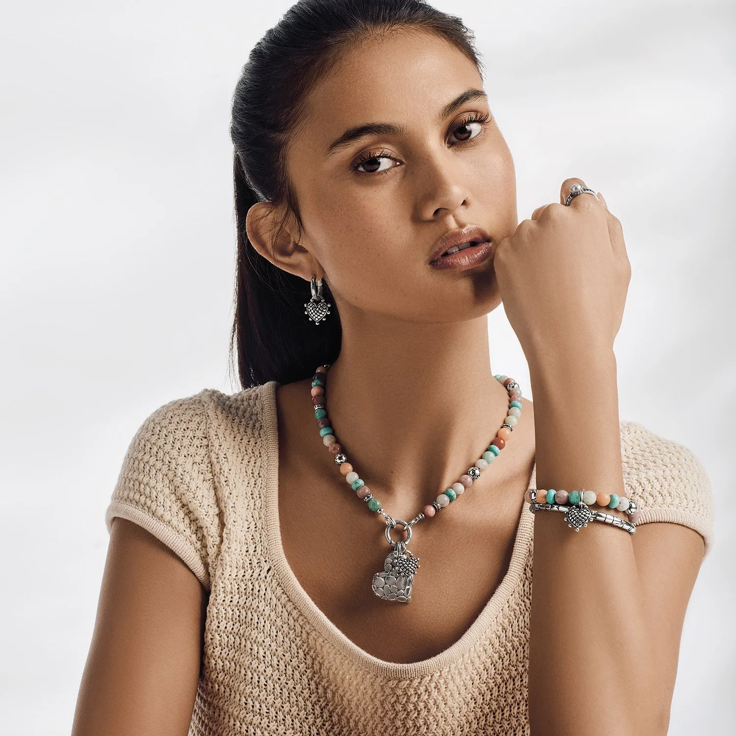 Pebble Sweet Hearts Charm Stretch Bracelet sold by Brighton product image thumbnail 4
