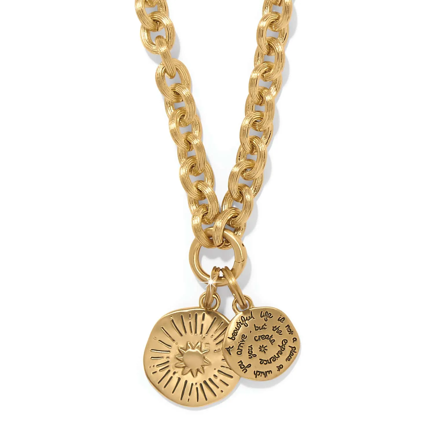 Token Lavish Link Round Charm Necklace sold by Brighton