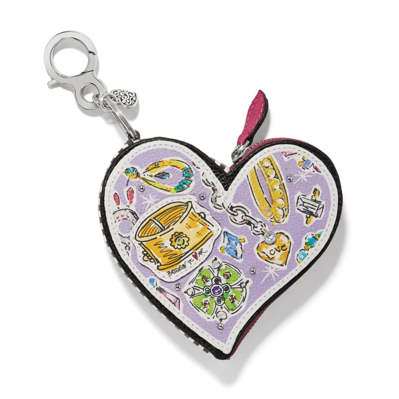 Fashionista Wanderlust Heart Coin Charm Handbag Fob made by Brighton