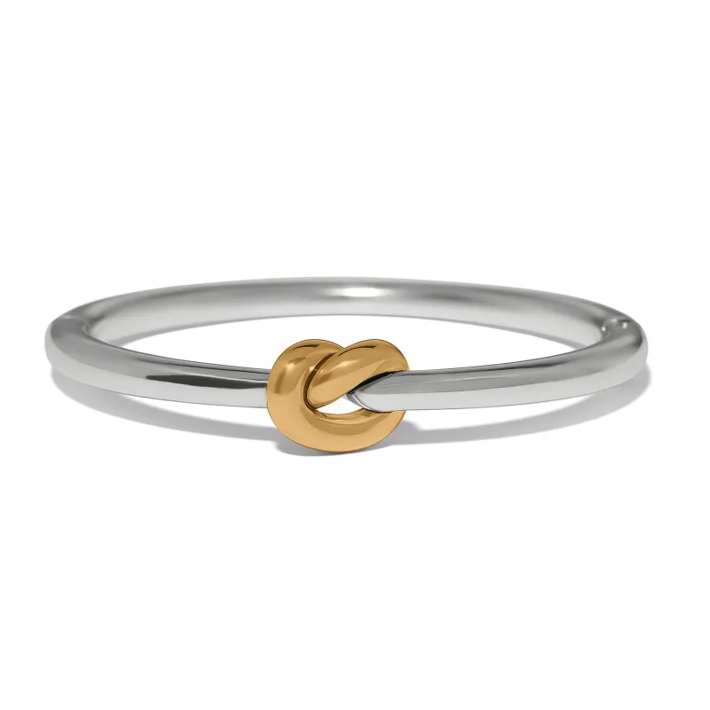 Interlok Single Knot Two Tone Hinged Bangle made by Brighton