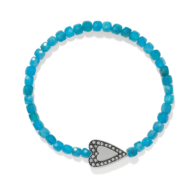 Love Messages Be Bold Teal Stretch Bracelet made by Brighton