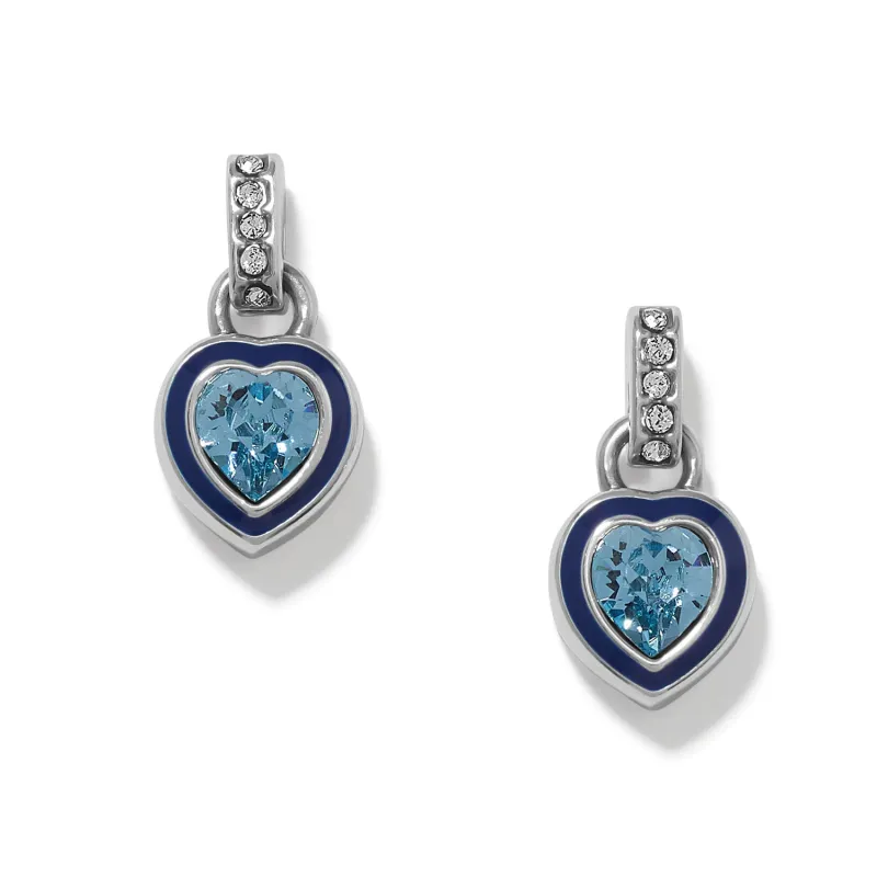 Halo Gemma Petite Heart Post Drop Earrings made by Brighton