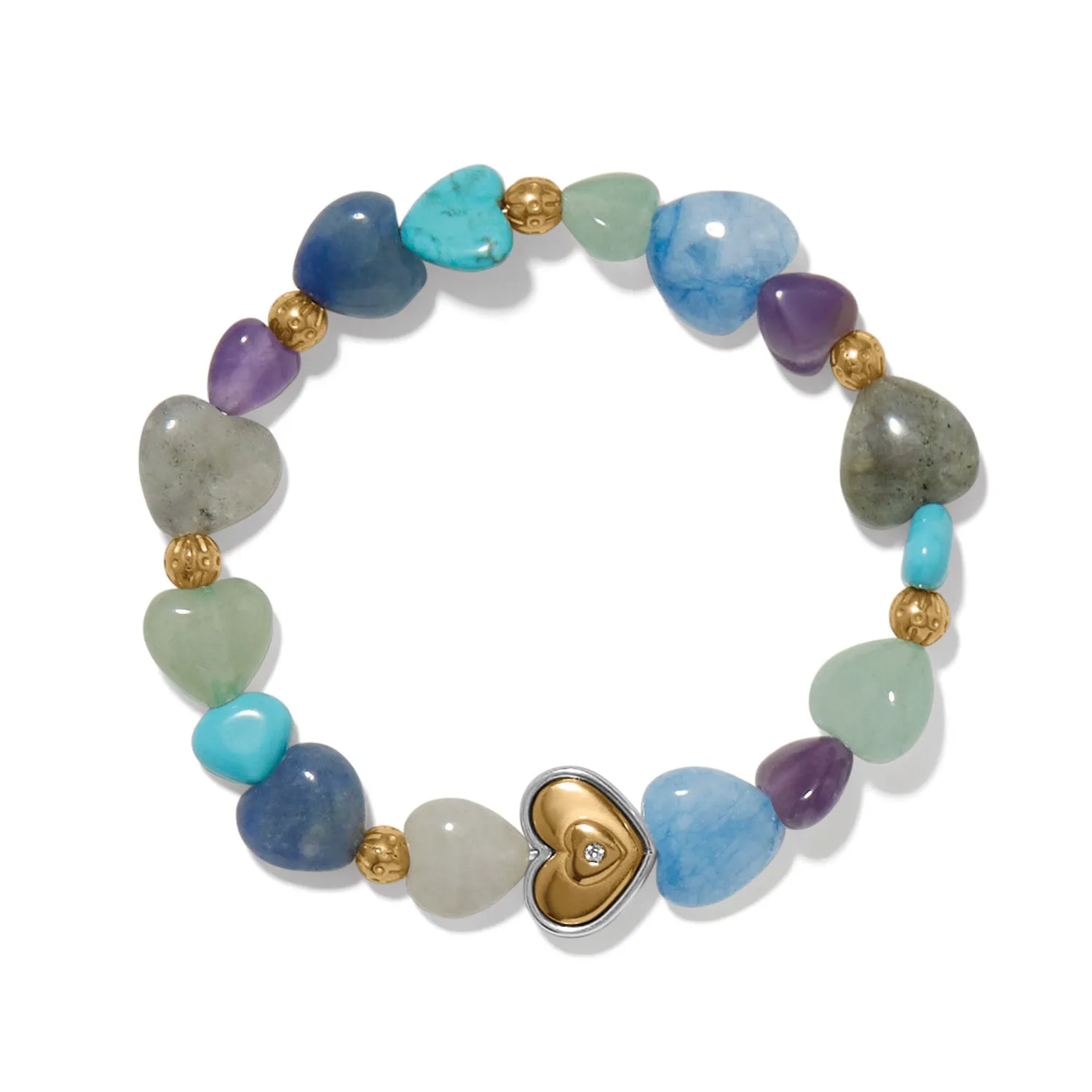 One Heart Multi Heart Bead Stretch Bracelet sold by Brighton
