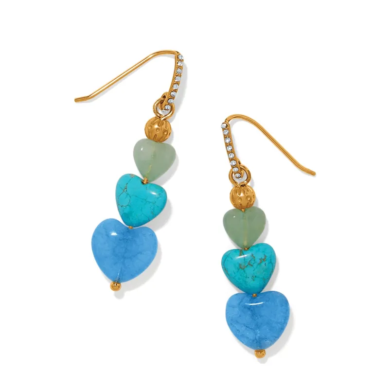 One Heart Multi Heart Bead French Wire Earrings made by Brighton