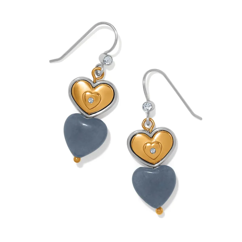 One Heart Duo Heart French Wire Earrings made by Brighton