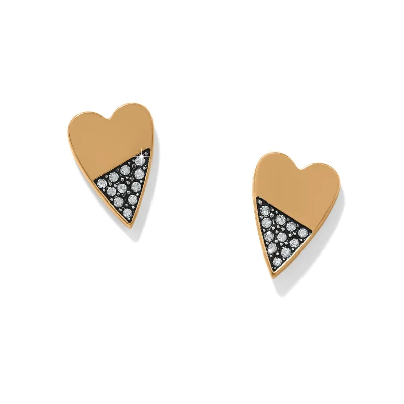 Love Messages Higher Love Heart Post Earrings made by Brighton