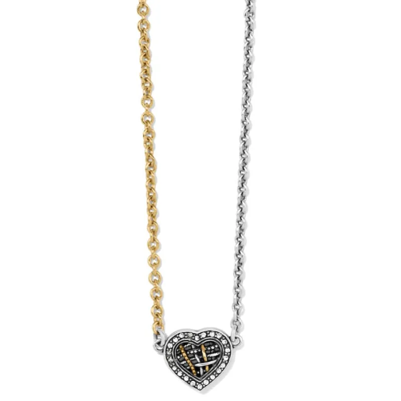 Neptune's Rings Woven Petite Heart Necklace sold by Brighton