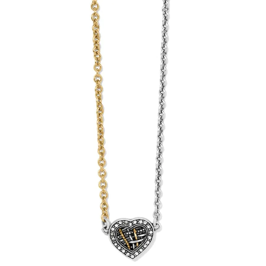 Neptune's Rings Woven Petite Heart Necklace sold by Brighton