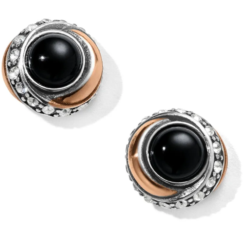 Neptune's Rings Black Agate Button Earrings sold by Brighton