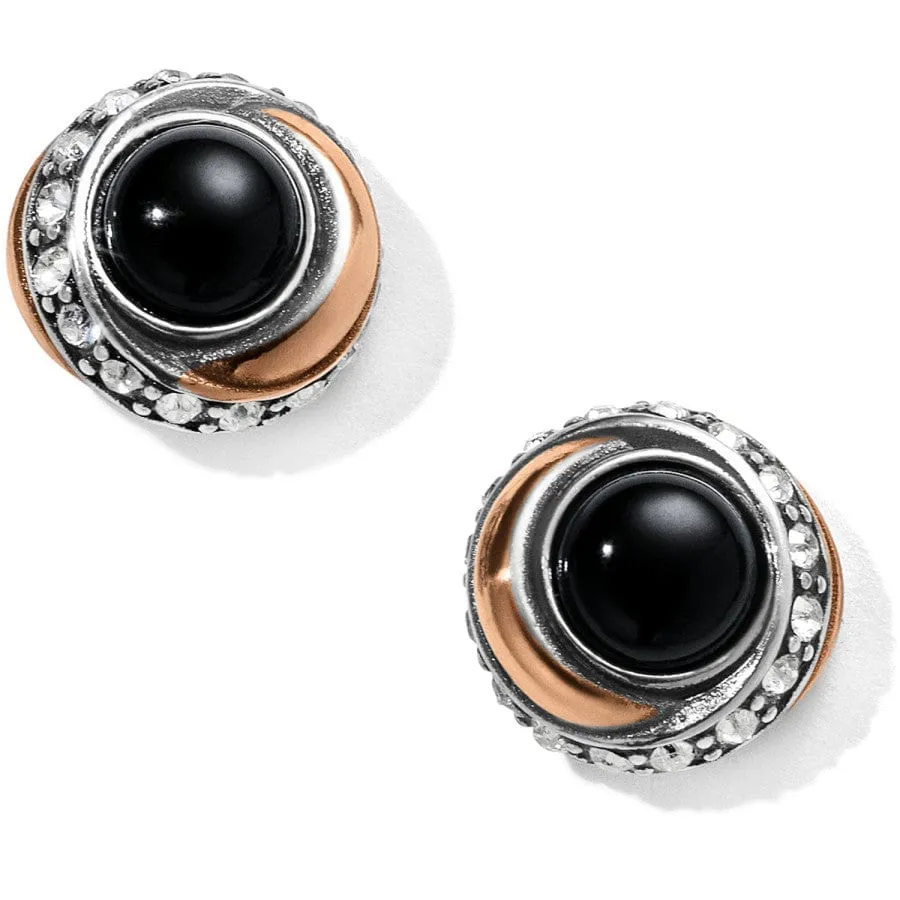 Neptune's Rings Black Agate Button Earrings sold by Brighton