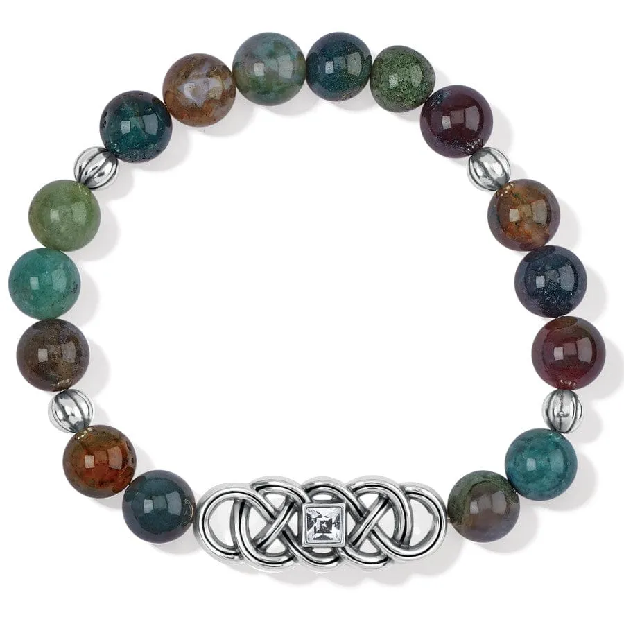 Interlok Lustre Jasper Stretch Bracelet sold by Brighton