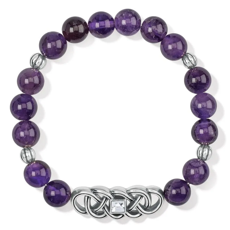 Interlok Lustre Amethyst Stretch Bracelet sold by Brighton