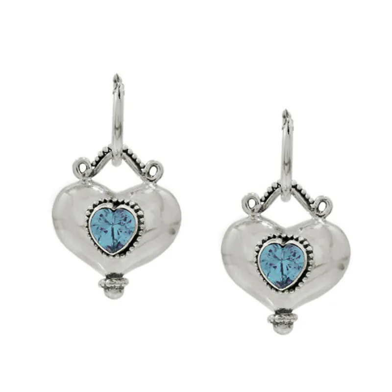 Buddha Aqua Heart Reversible Earrings sold by Brighton
