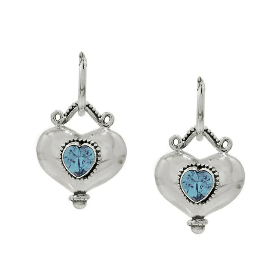 Buddha Aqua Heart Reversible Earrings sold by Brighton