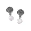 Silver Shells Pearl Drop Earrings sold by Brighton