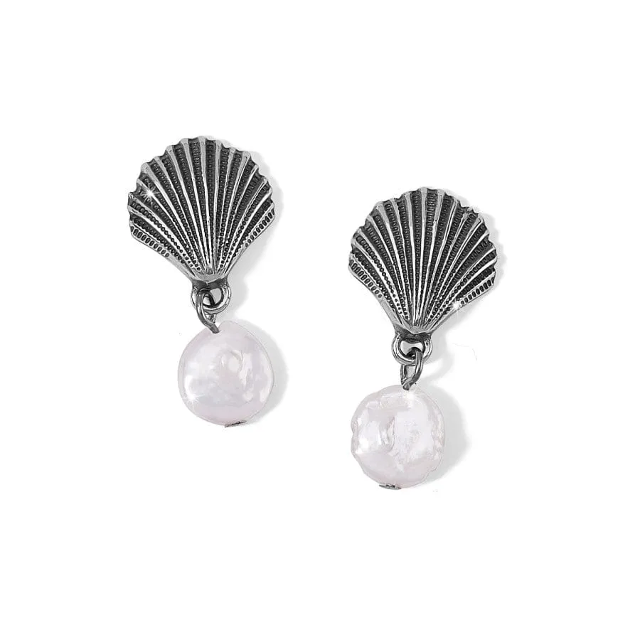 Silver Shells Pearl Drop Earrings sold by Brighton