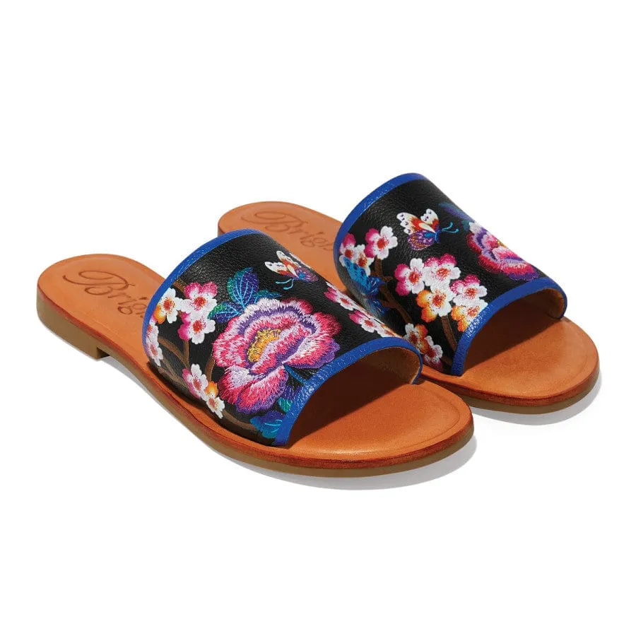 Akira Embroidered Slide Sandals sold by Brighton