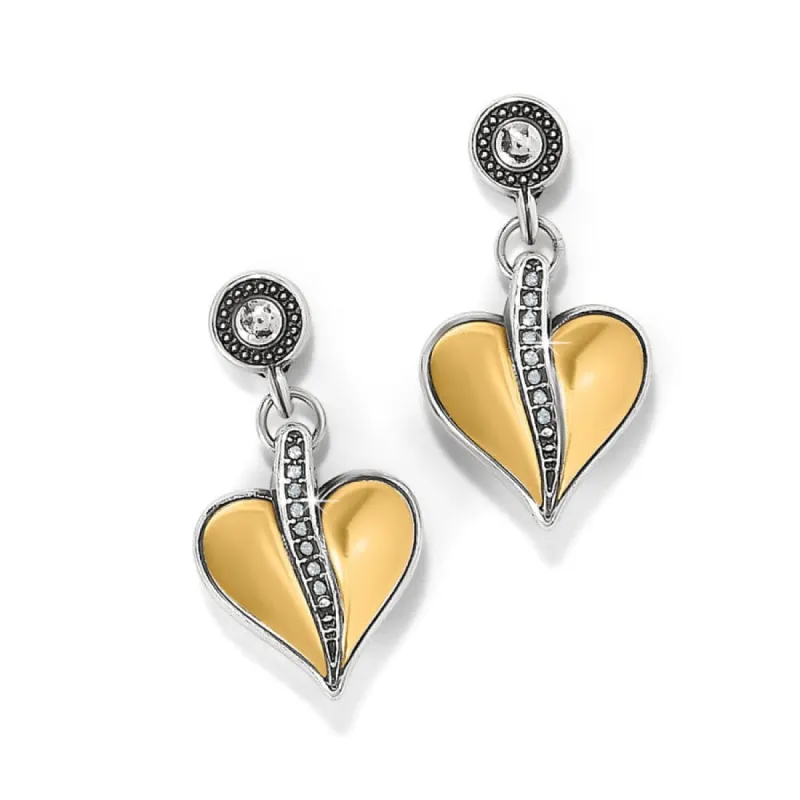 Precious Heart Two Tone Post Drop  Earrings sold by Brighton