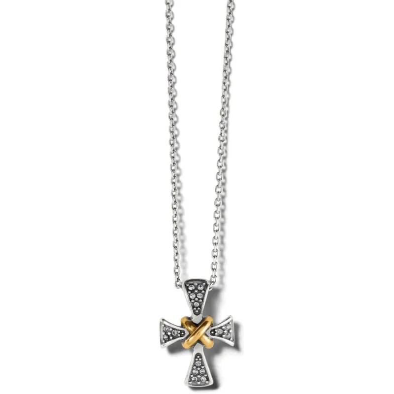 Meridian Two Tone Mini Cross Necklace sold by Brighton
