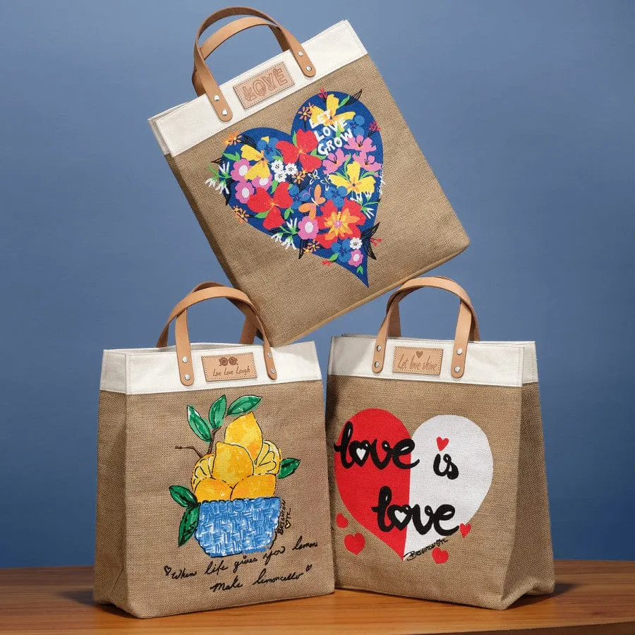 Love is Love Burlap Tote sold by Brighton product image thumbnail 4