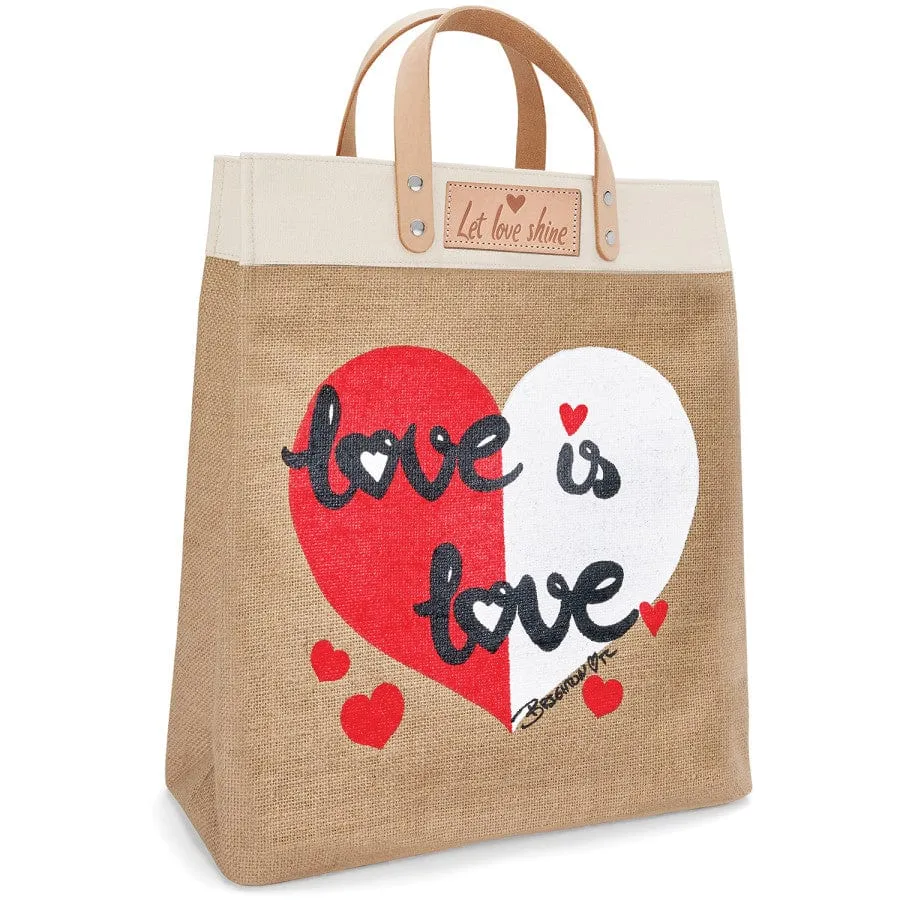 Love is Love Burlap Tote sold by Brighton