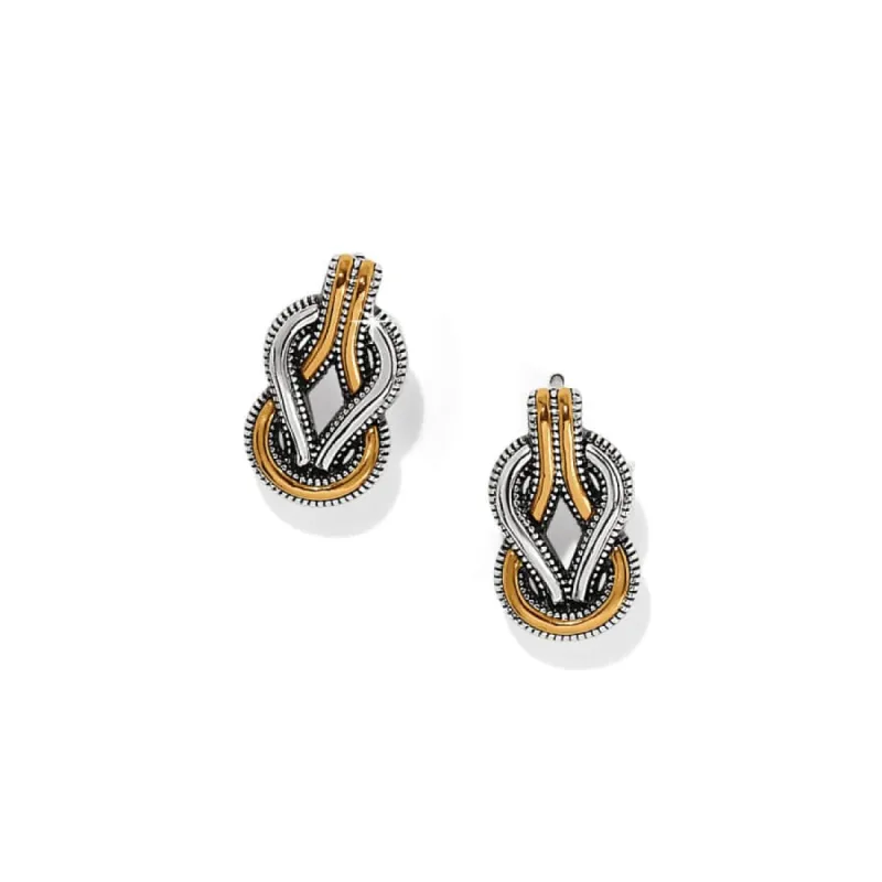 Interlok Harmony Two Tone Post Earrings sold by Brighton
