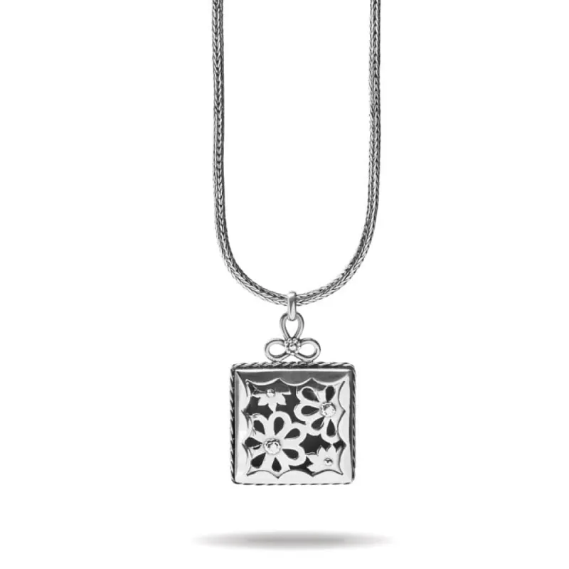 Bali Lacy Daisy Square Pendant Necklace sold by Brighton