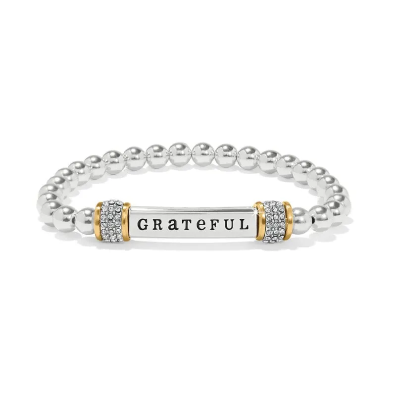 Meridian Grateful Two Tone Stretch Bracelet sold by Brighton