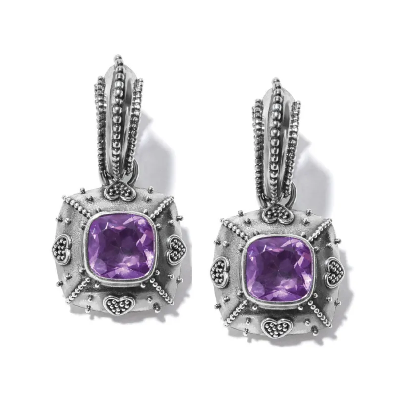 Bali Java Amethyst Hinged Hoop Earrings sold by Brighton